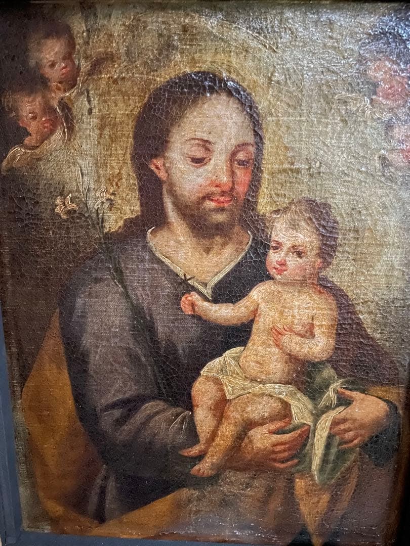 Medieval (17th-18th century) Christian religious painting Virgin Mary Bible oil painting icon - 7