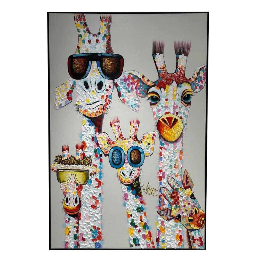 Colorful giraffe oil painting (1 of 6)