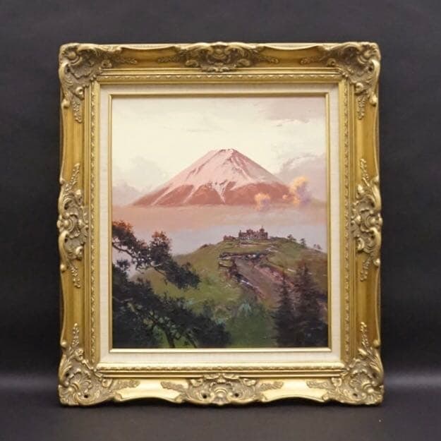Shigeru Nyoi oil painting, original work, artwork, landscape painting, antique: Shigeo Wako oil painting, original artwork, landscape painting, antique, frame dimensions: width 66 cm x height 74 cm