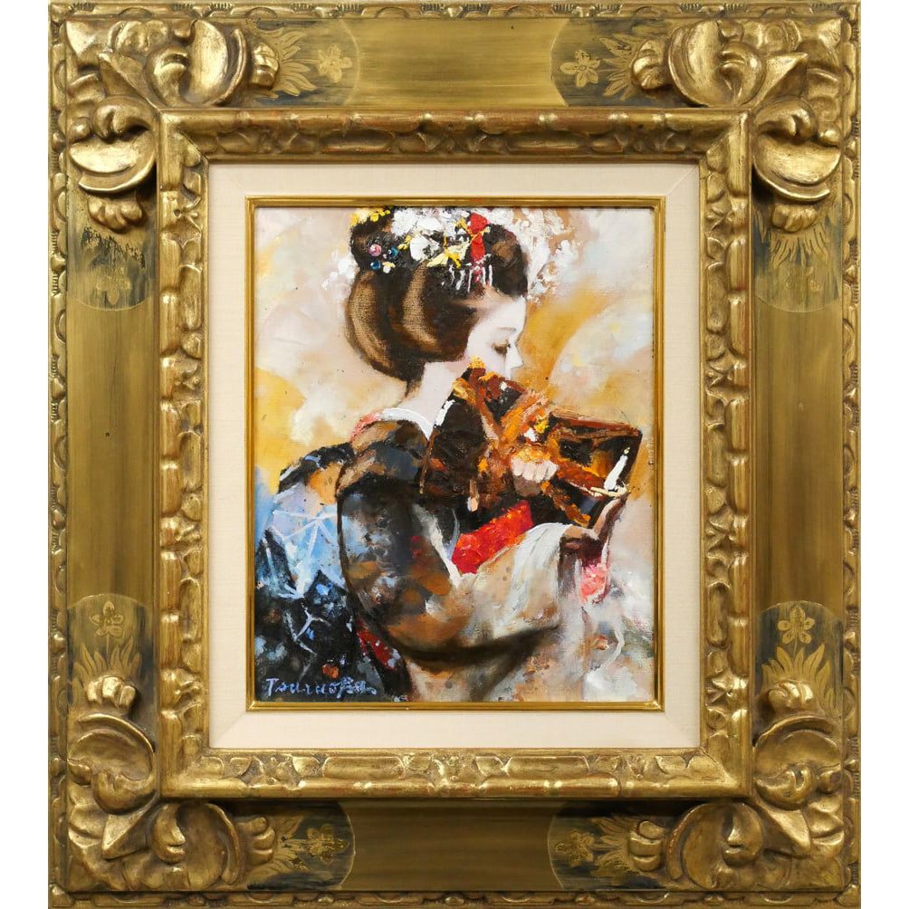 Yoshio Haga's oil painting "Drum (Geisha)" (1 of 11)
