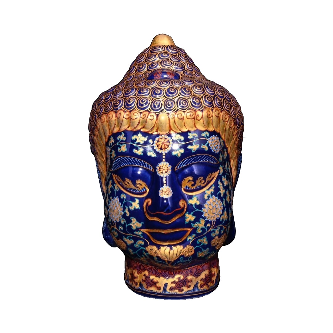 Yongle Period Blue Glaze Gilded Buddha Head (1 of 10)