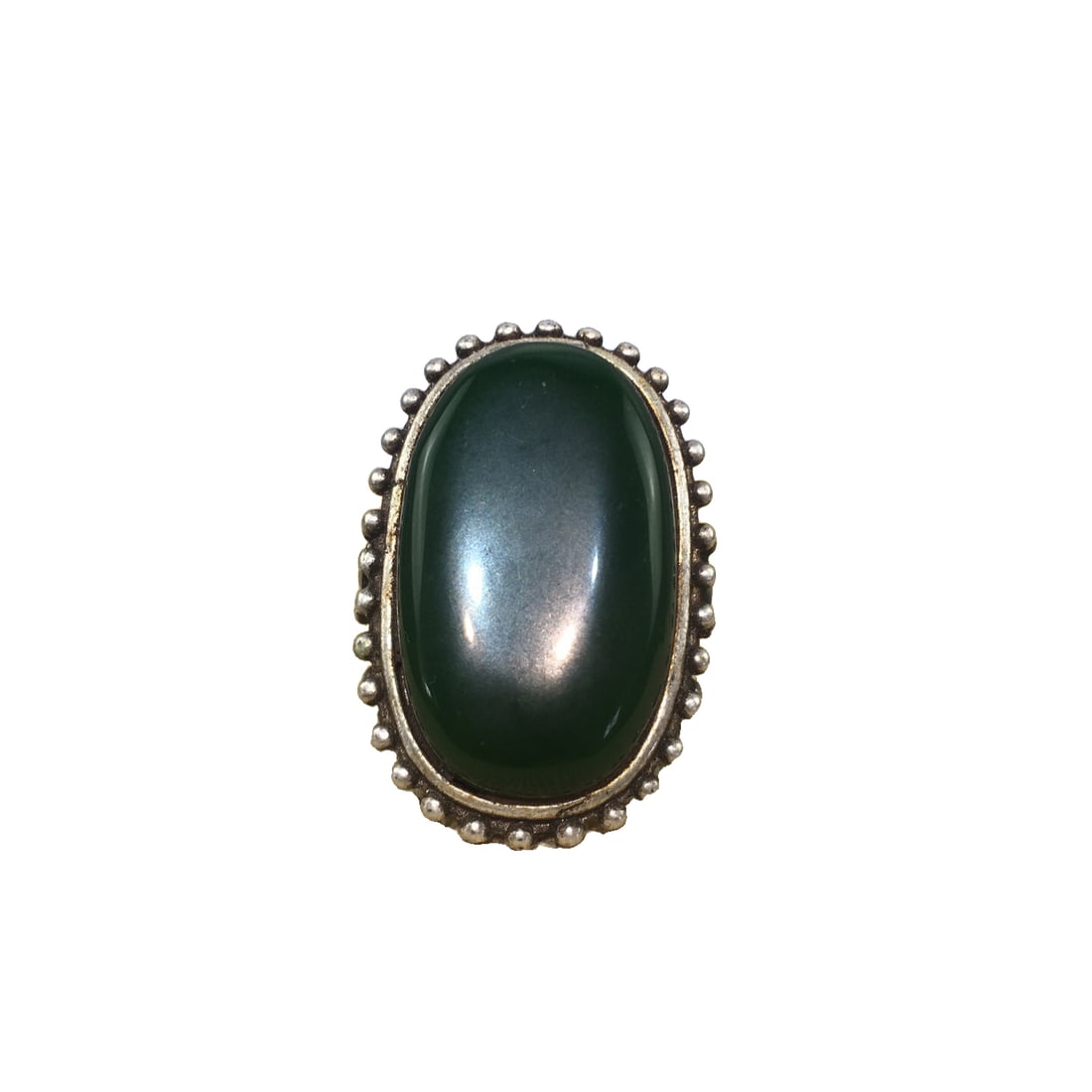 Silver Inlaid Jade Ring (1 of 10)