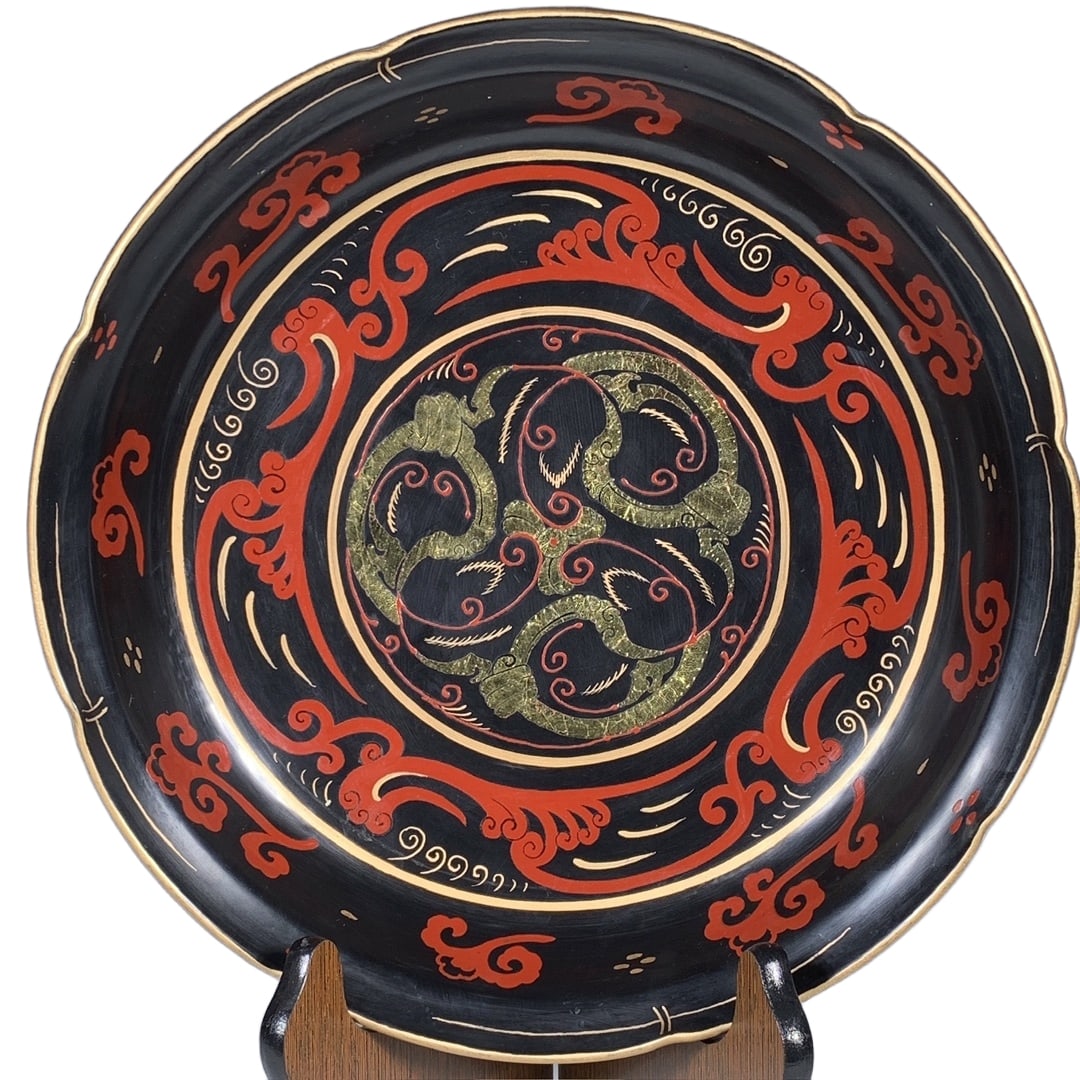 Song Dynasty Ru Kiln Lacquer Gilded Colorful Plate (1 of 10)