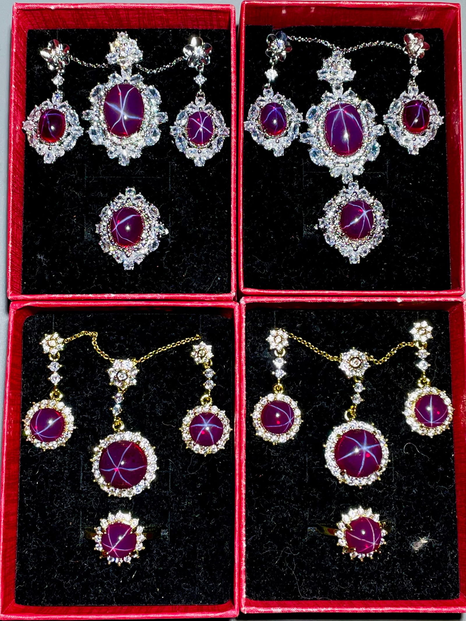 Ruby Star Gem Jewelry Set - 3