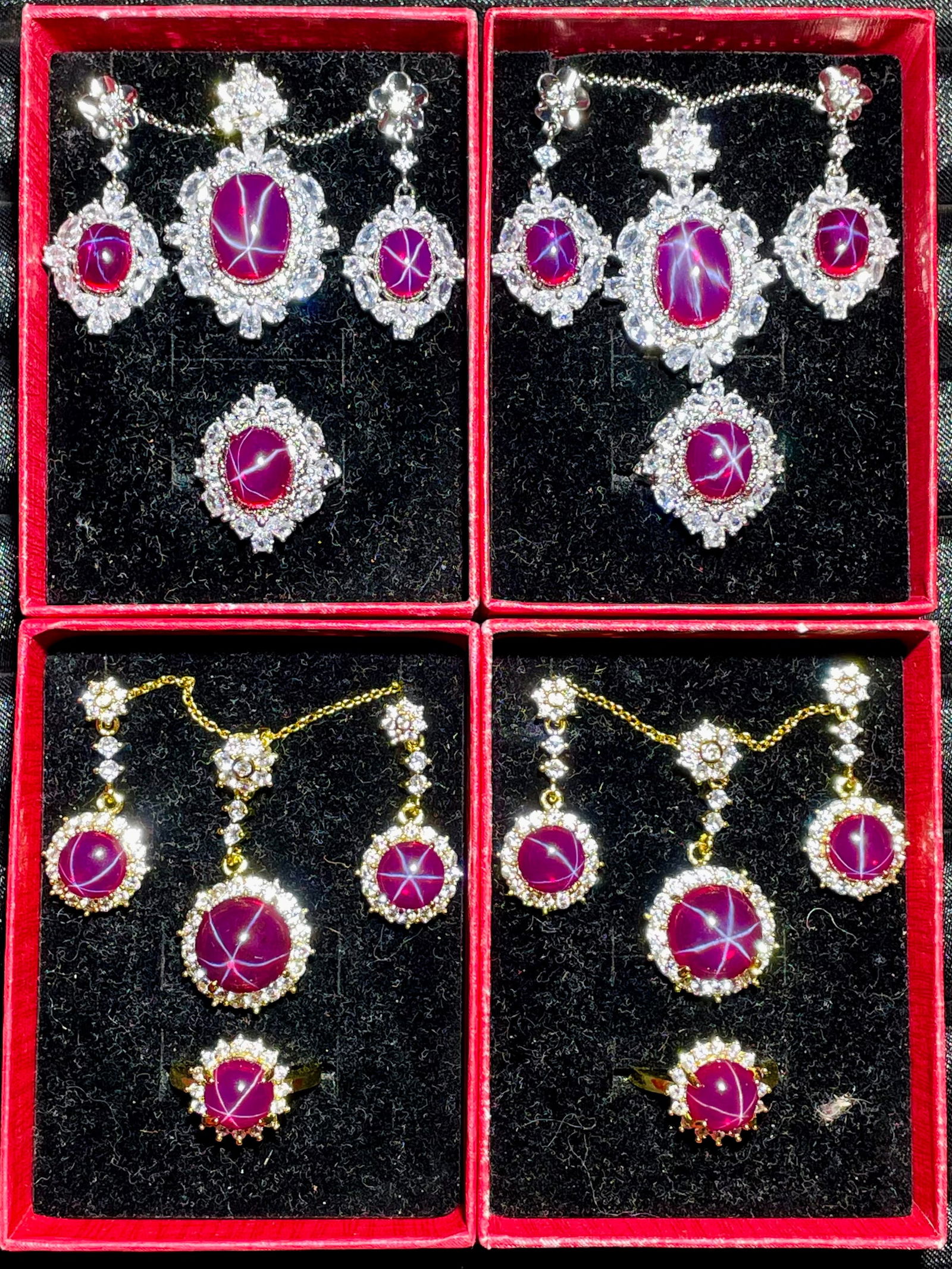 Ruby Star Gem Jewelry Set - 4