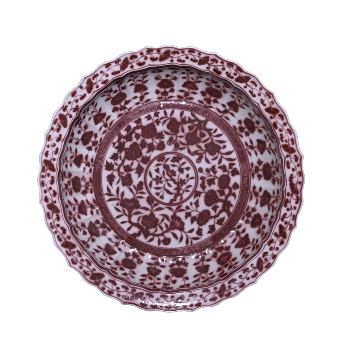 Ming Hongwu Underglaze Red Floral Plate (1 of 10)