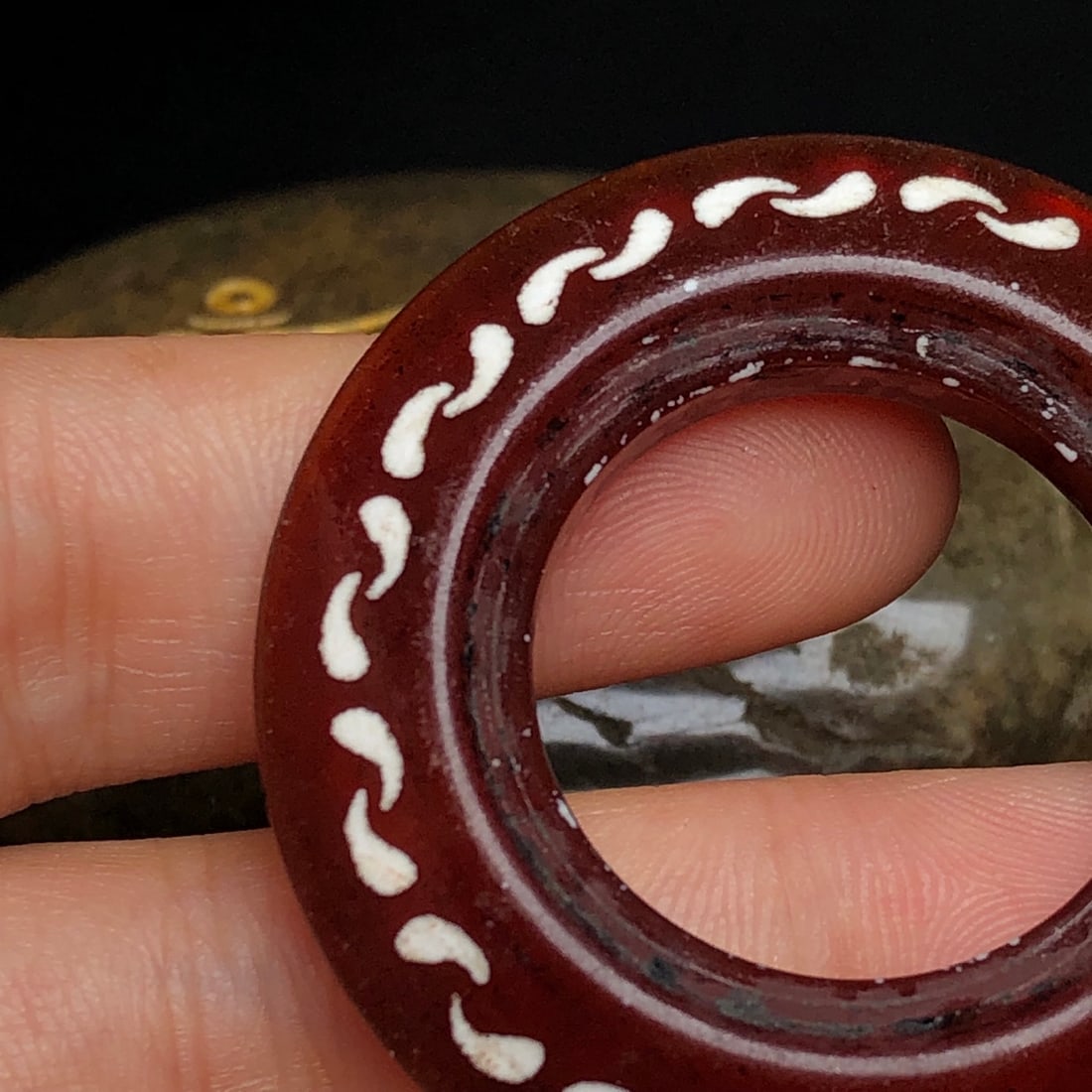 Old Agate Peace Ring - 9