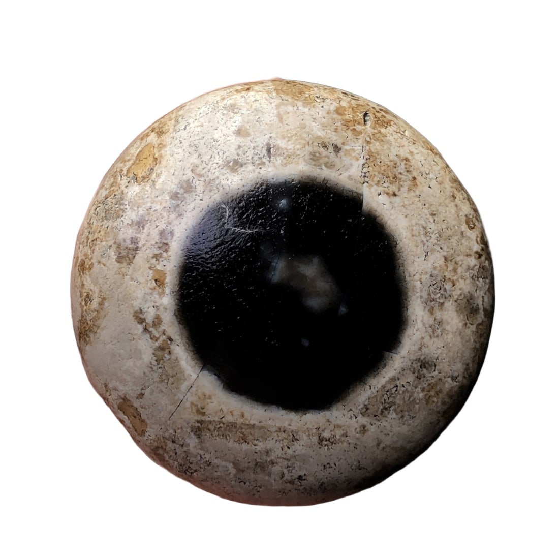 Natural agate prayer beads: Dzi bead dimensions: 38 x 17 mm