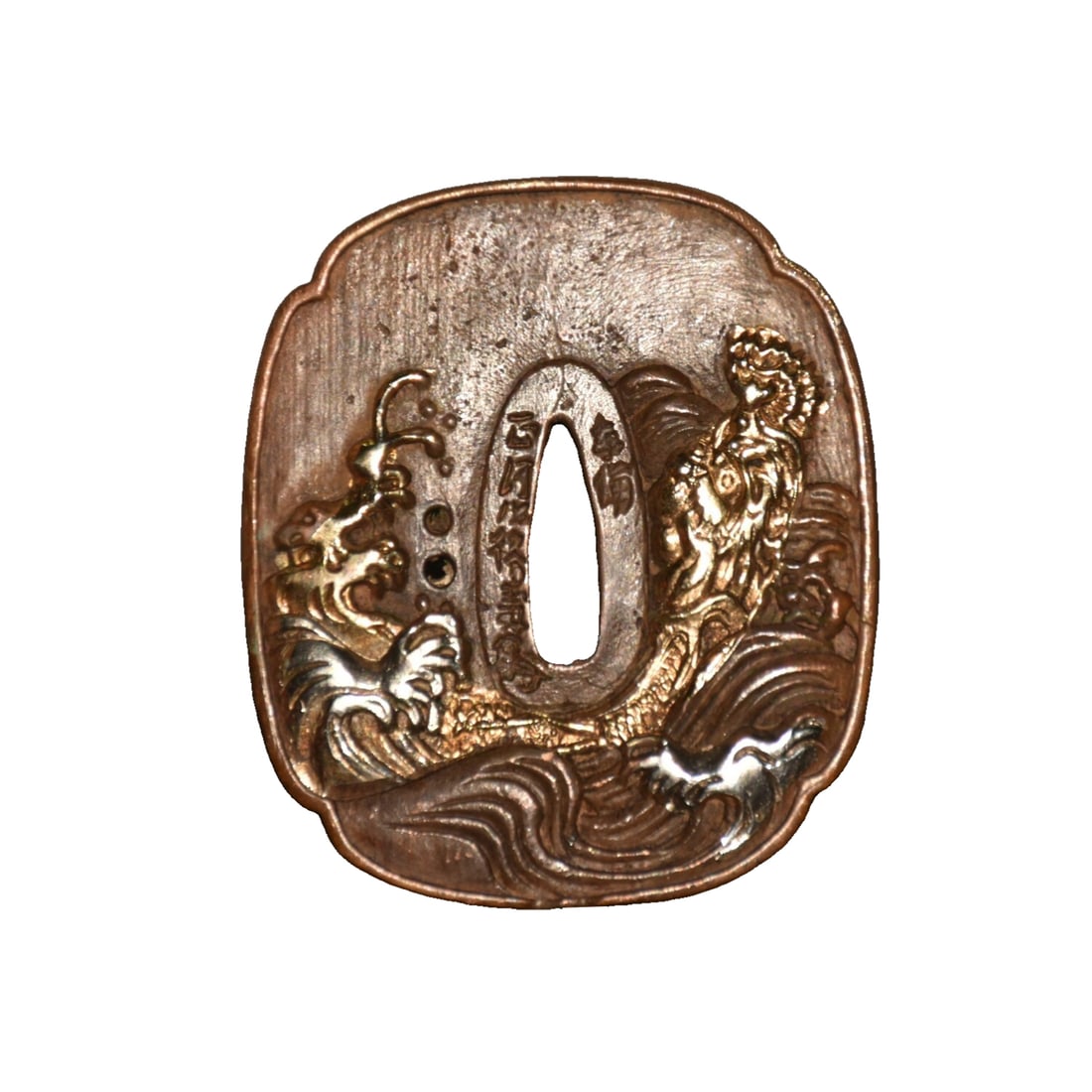 Purple copper with gold and silver plating knife guard (1 of 10)