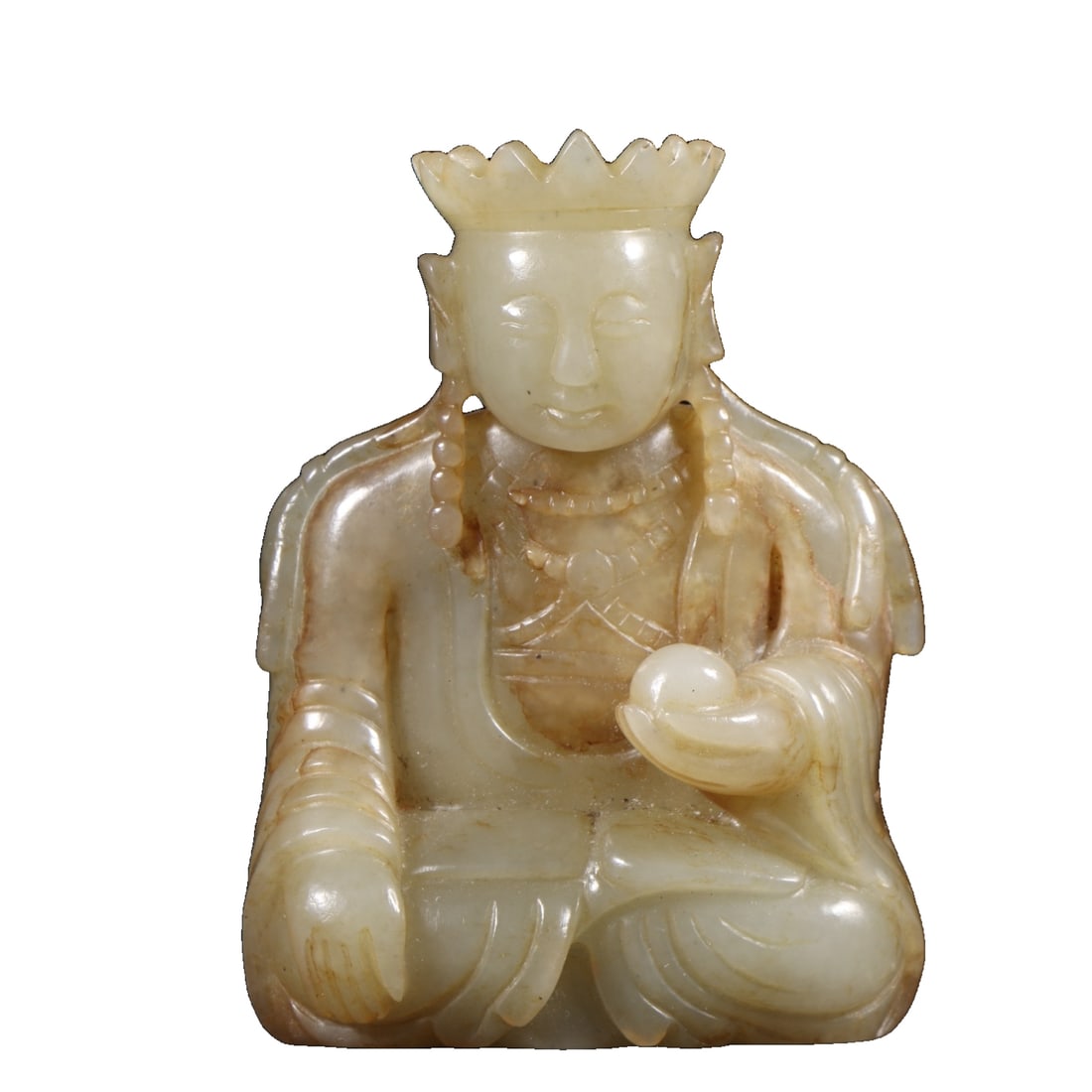 Qing, Hotan jade "Bodhisattva Ksitigarbha" seated statue (1 of 10)