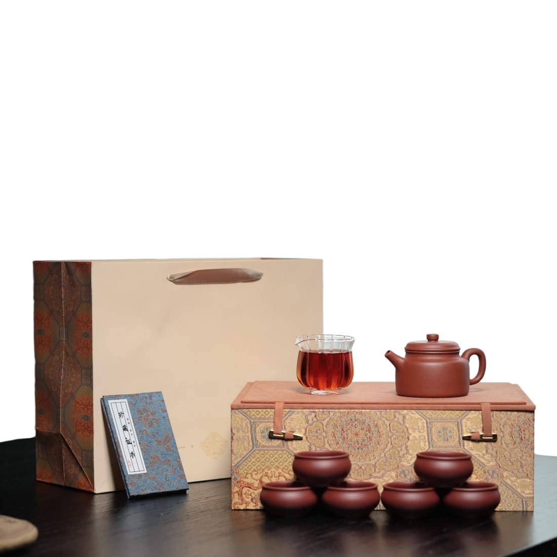 A set of purple clay teapot and tea ware. (1 of 10)