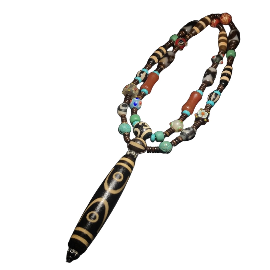 Duo Bao old agate Tianzhu old glass with seven-eye Tianzhu necklace (1 of 10)