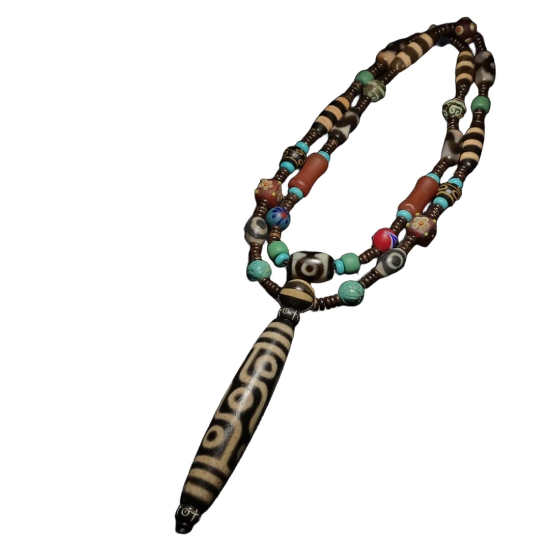Duo Bao old agate Tianzhu old glass with nine-eye Tianzhu necklace (1 of 10)