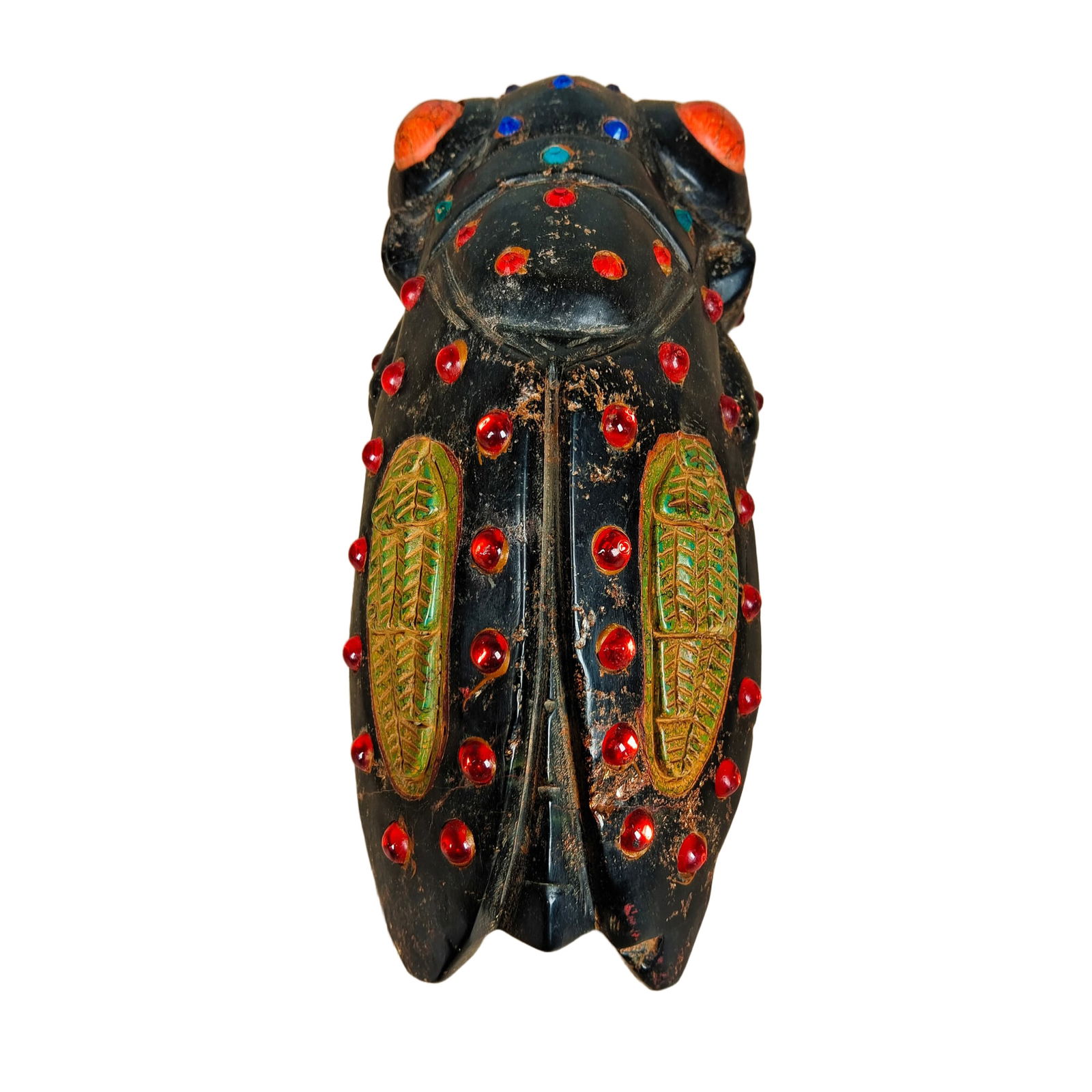 Meteorite Inlaid Gemstone Gold Cicada (1 of 10)