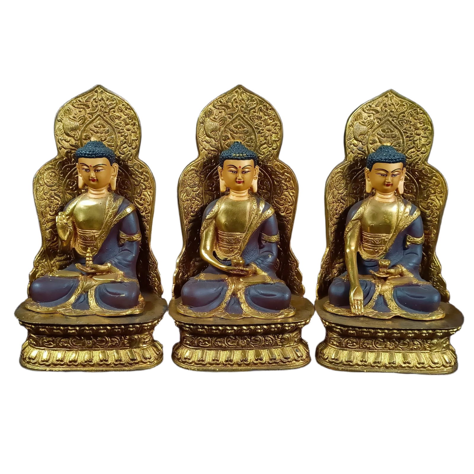 Copper gilt statue of the Buddha of the Three Worlds (1 of 10)