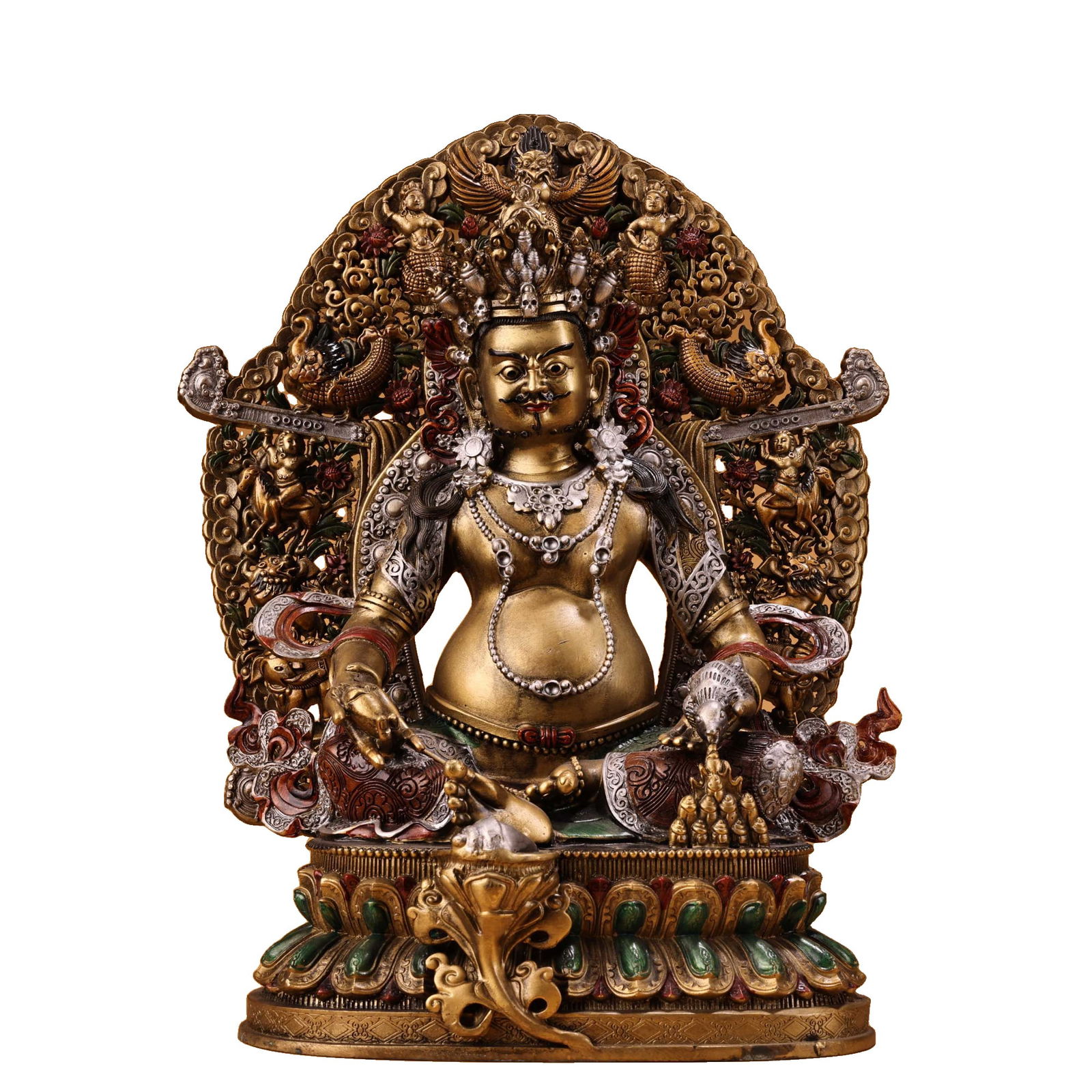 Copper painted Yellow Wealth God, a statue of the Wealth God Buddha. (1 of 12)