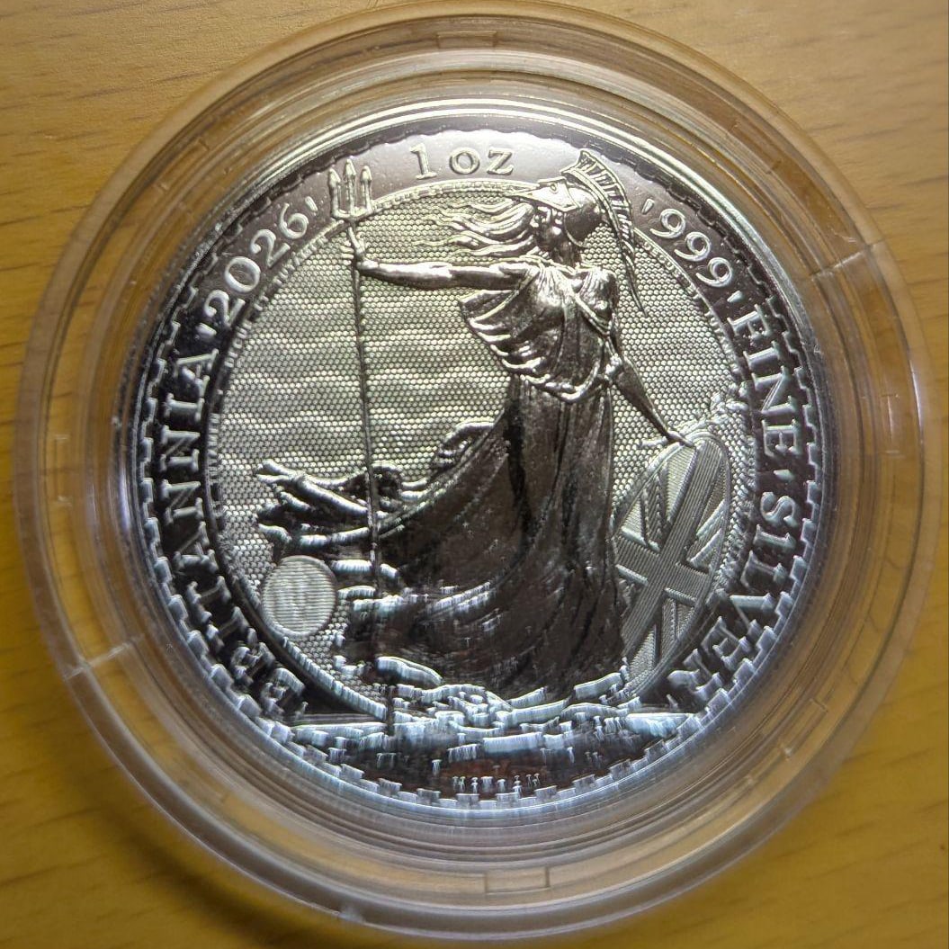 In 2026, a 2-pound, 1-ounce silver coin of Charles III. (1 of 3)