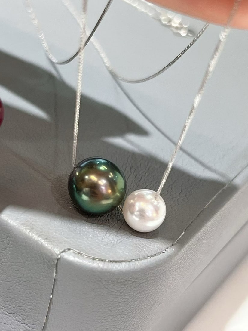 925 sterling silver Edison pearl necklace: 925 sterling silver Edison pearl necklace, nearly round with slight flaws, 9-10mm, 6-7mm