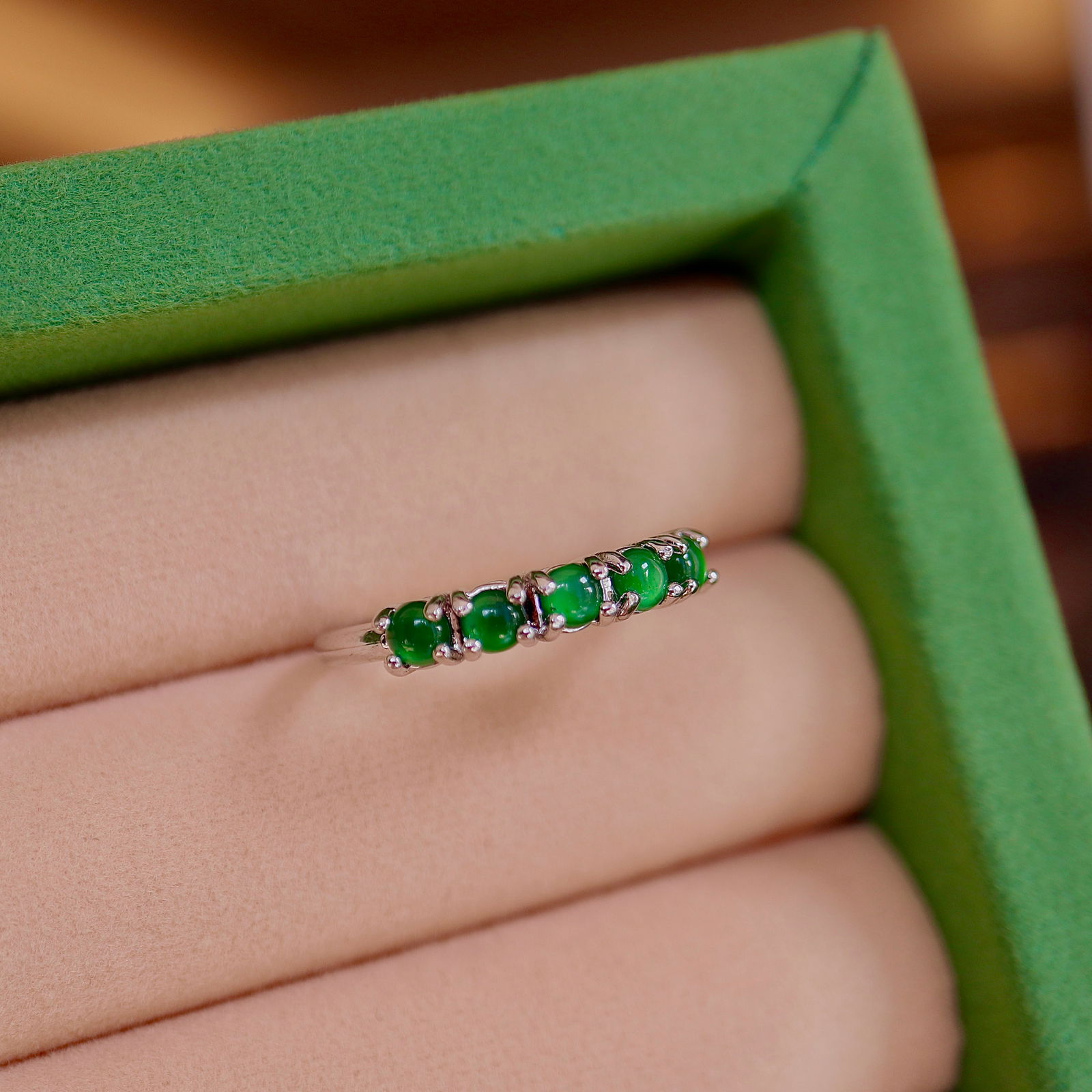 Natural jadeite Ring - 5