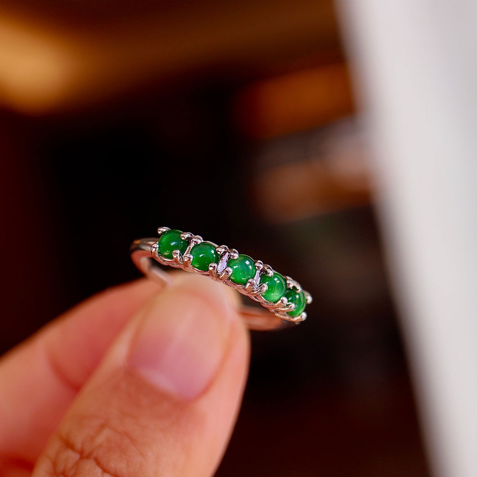 Natural jadeite Ring - 6