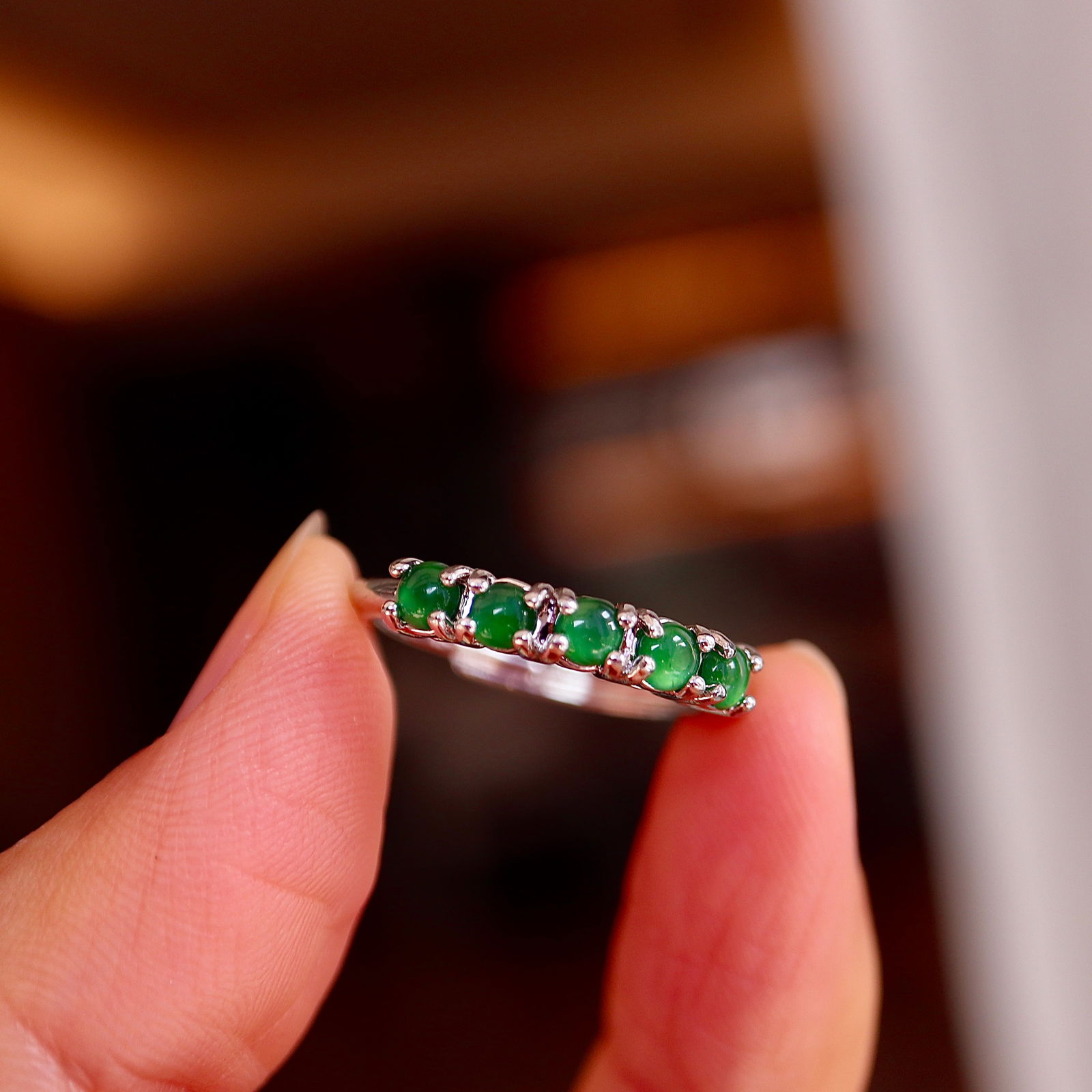 Natural jadeite Ring - 7