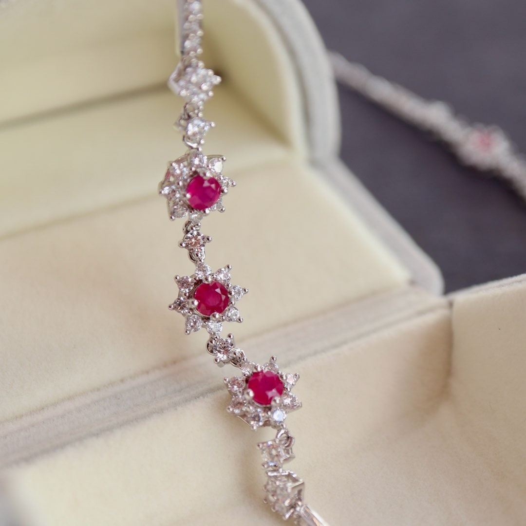 S925 Silver Ruby Bracelet - 3