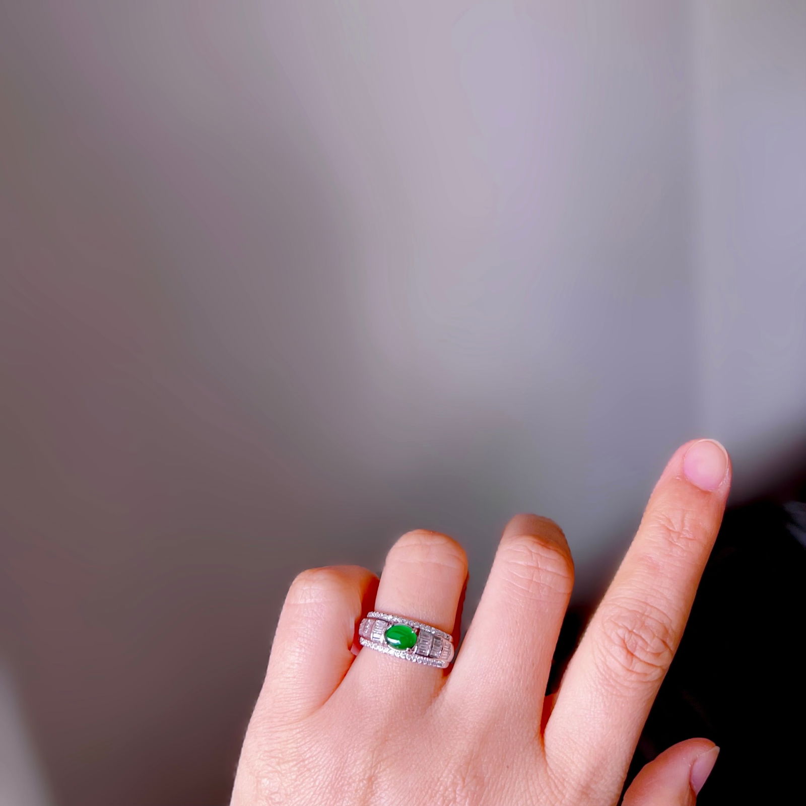Natural jadeite Ring - 7
