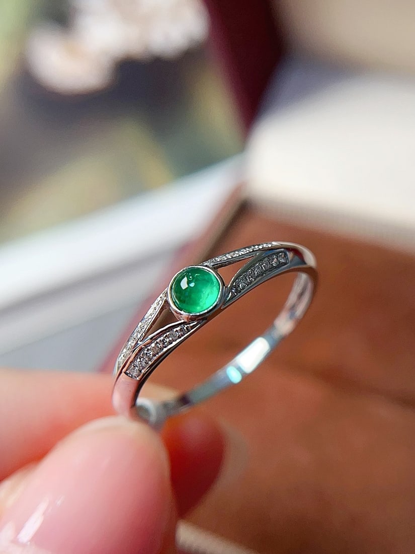 18K gold emerald ring - 2