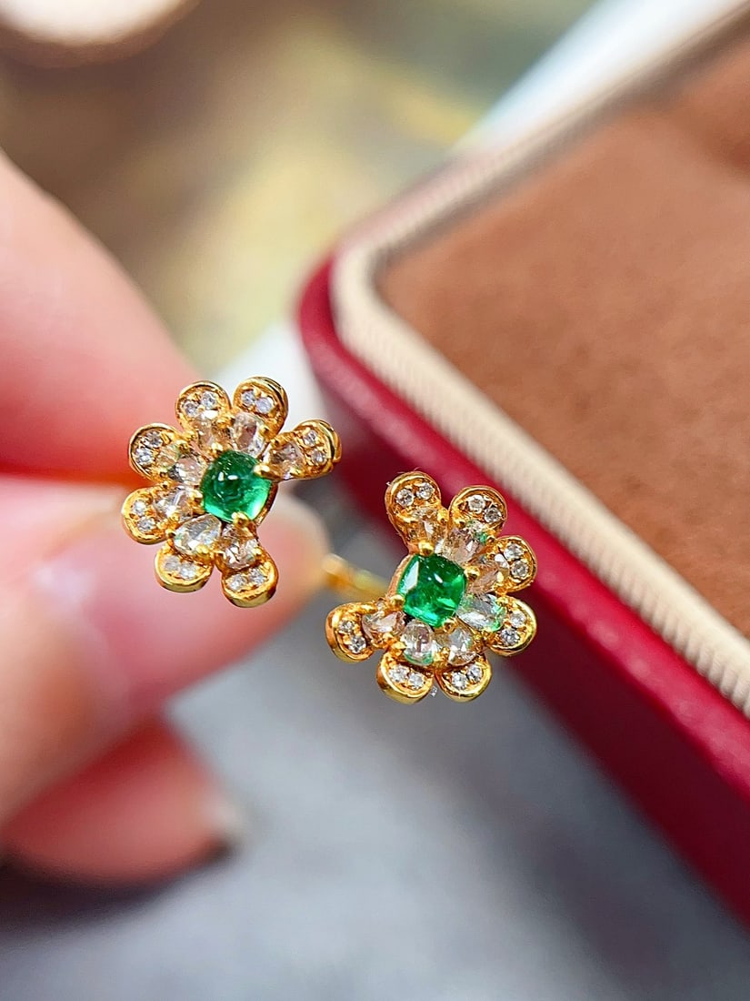 18K gold emerald ring - 3