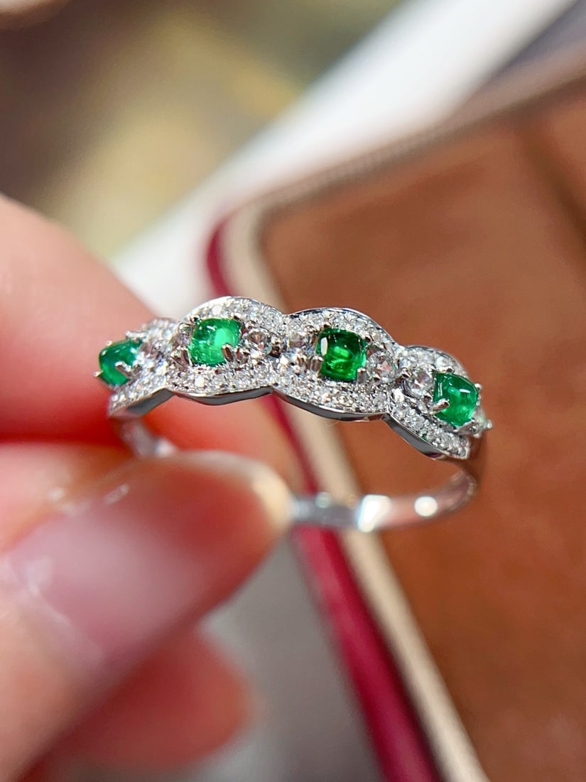 18K gold emerald ring - 2