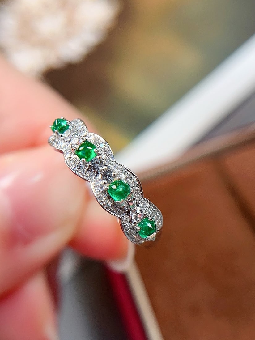 18K gold emerald ring - 3