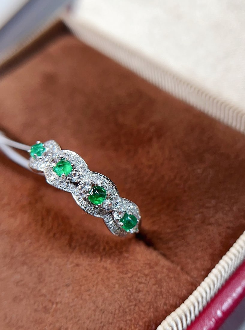 18K gold emerald ring - 5