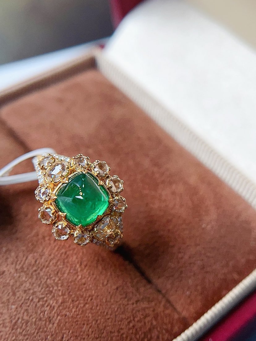 18K gold emerald ring - 2