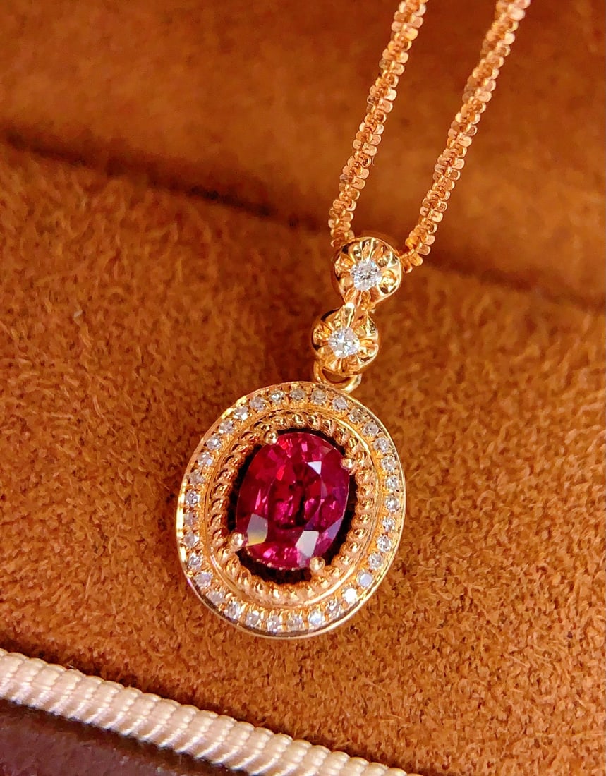 18K natural ruby pendant - 3