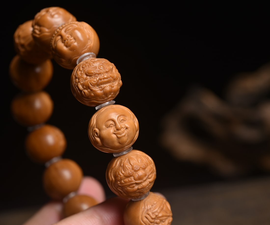 Wanfo Monkey Head Walnut Bracelet - 3