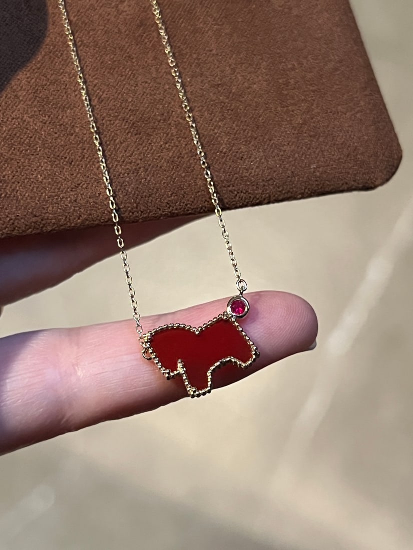 18k Gold Ruby Necklace - 4