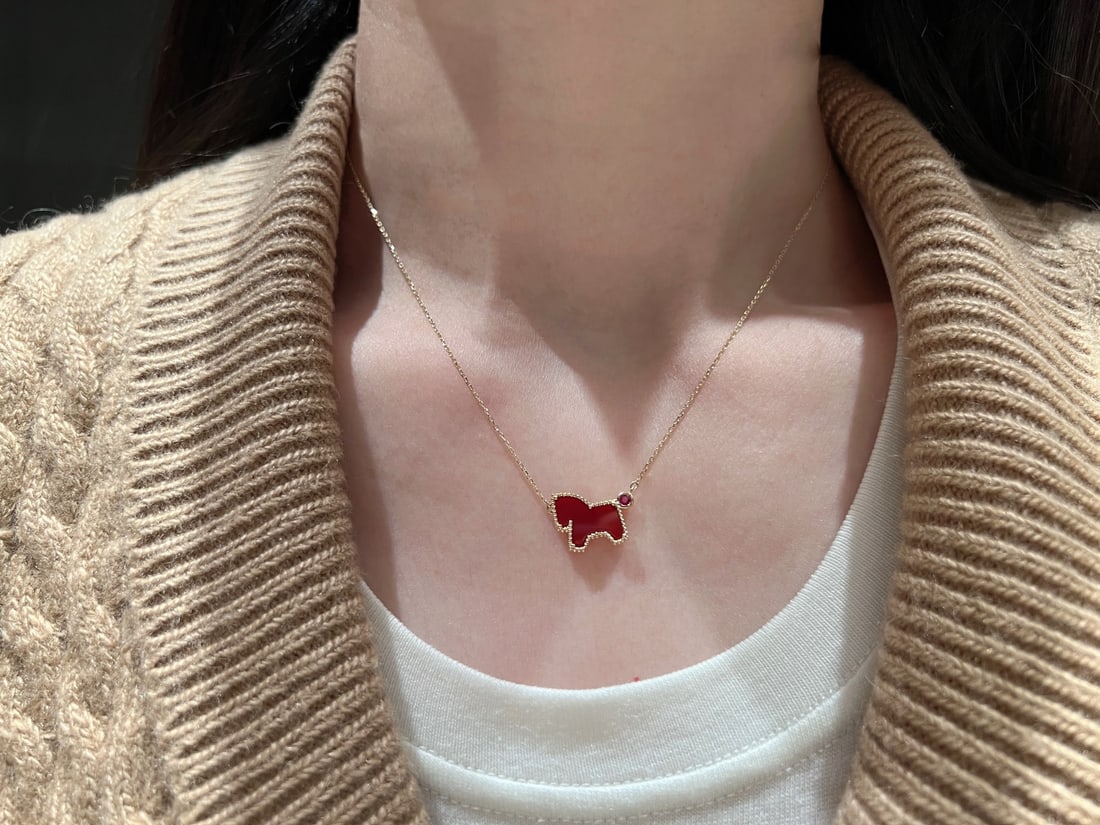 18k Gold Ruby Necklace - 6