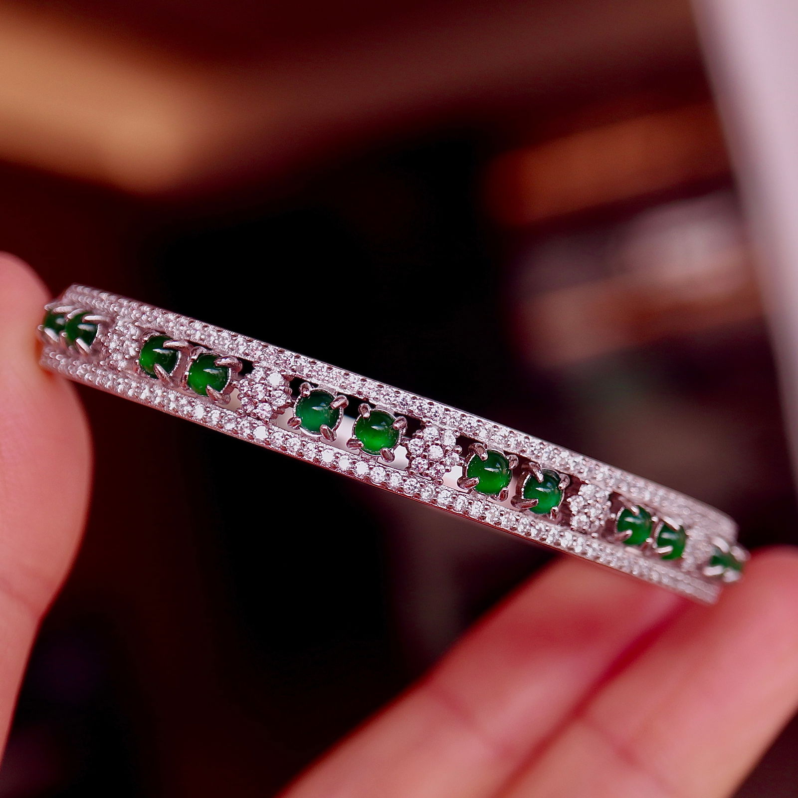 Natural jadeite bangle - 5