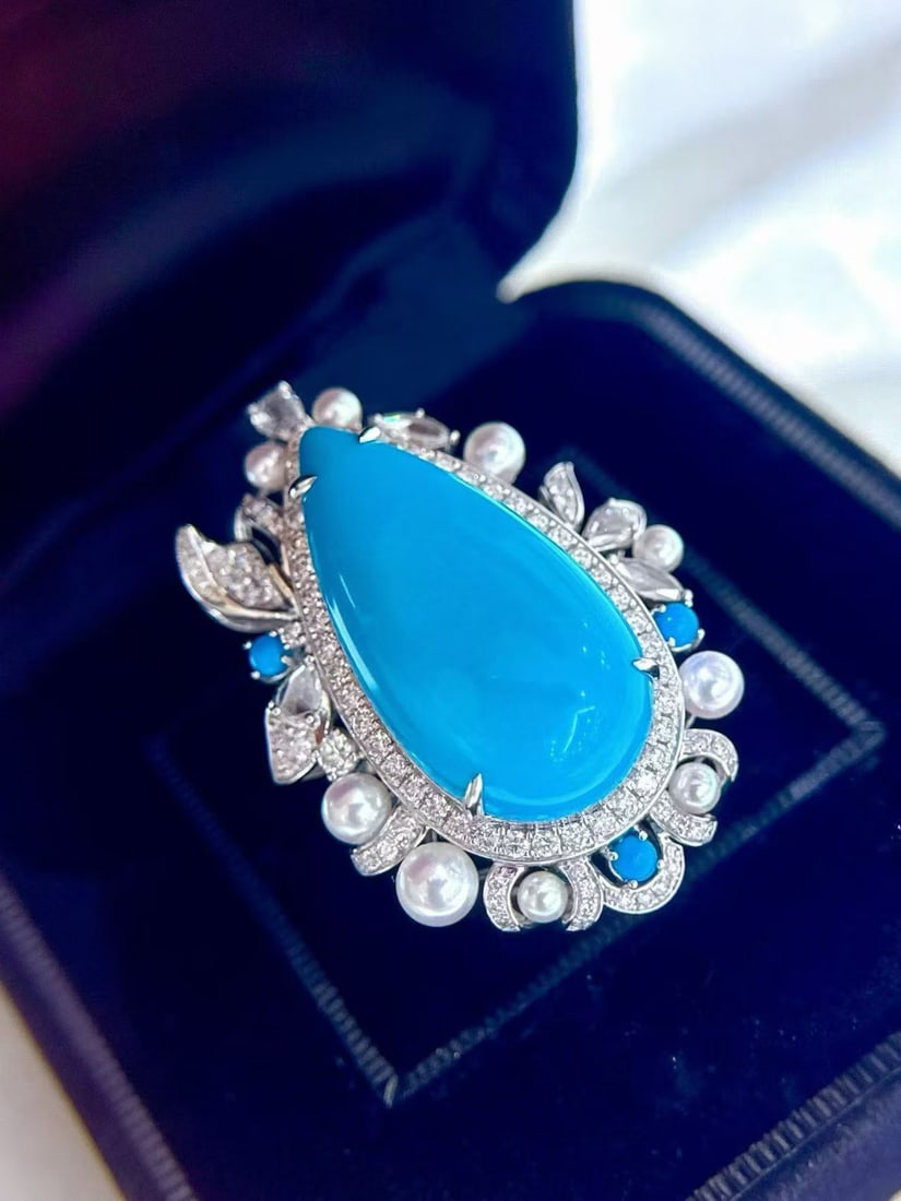 Platinum Turquoise Ring - 2