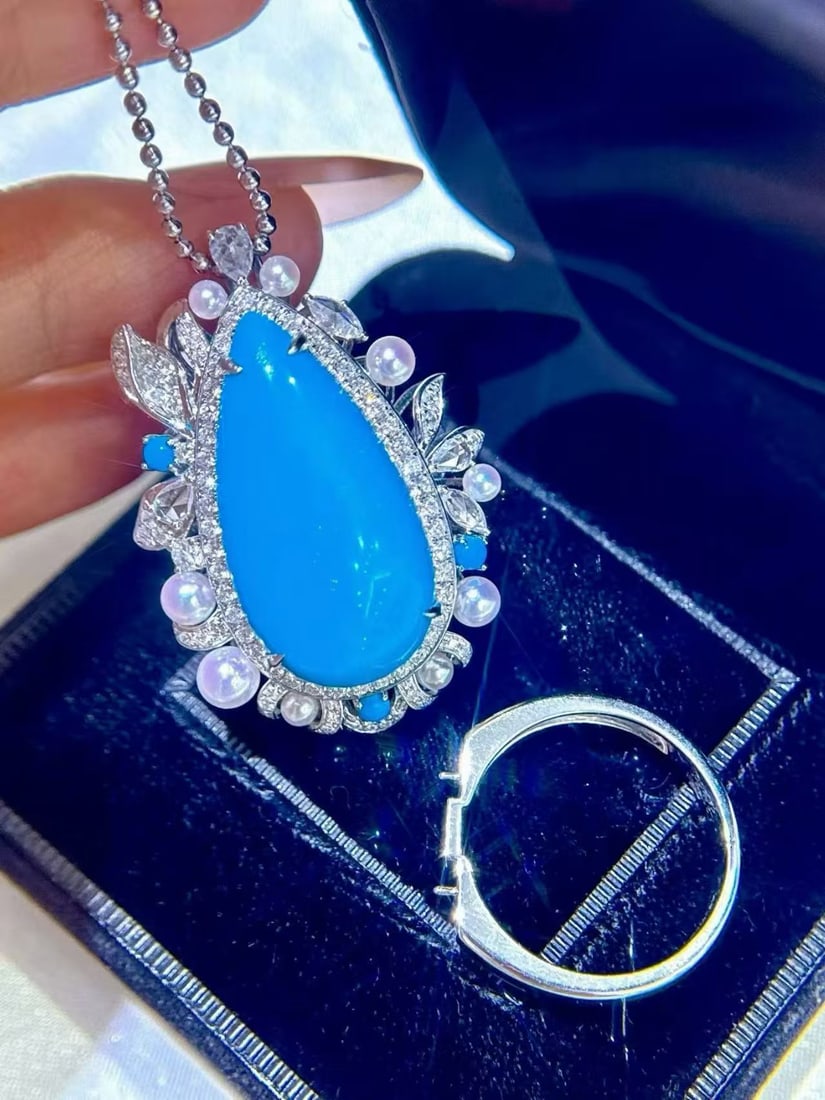 Platinum Turquoise Ring - 4