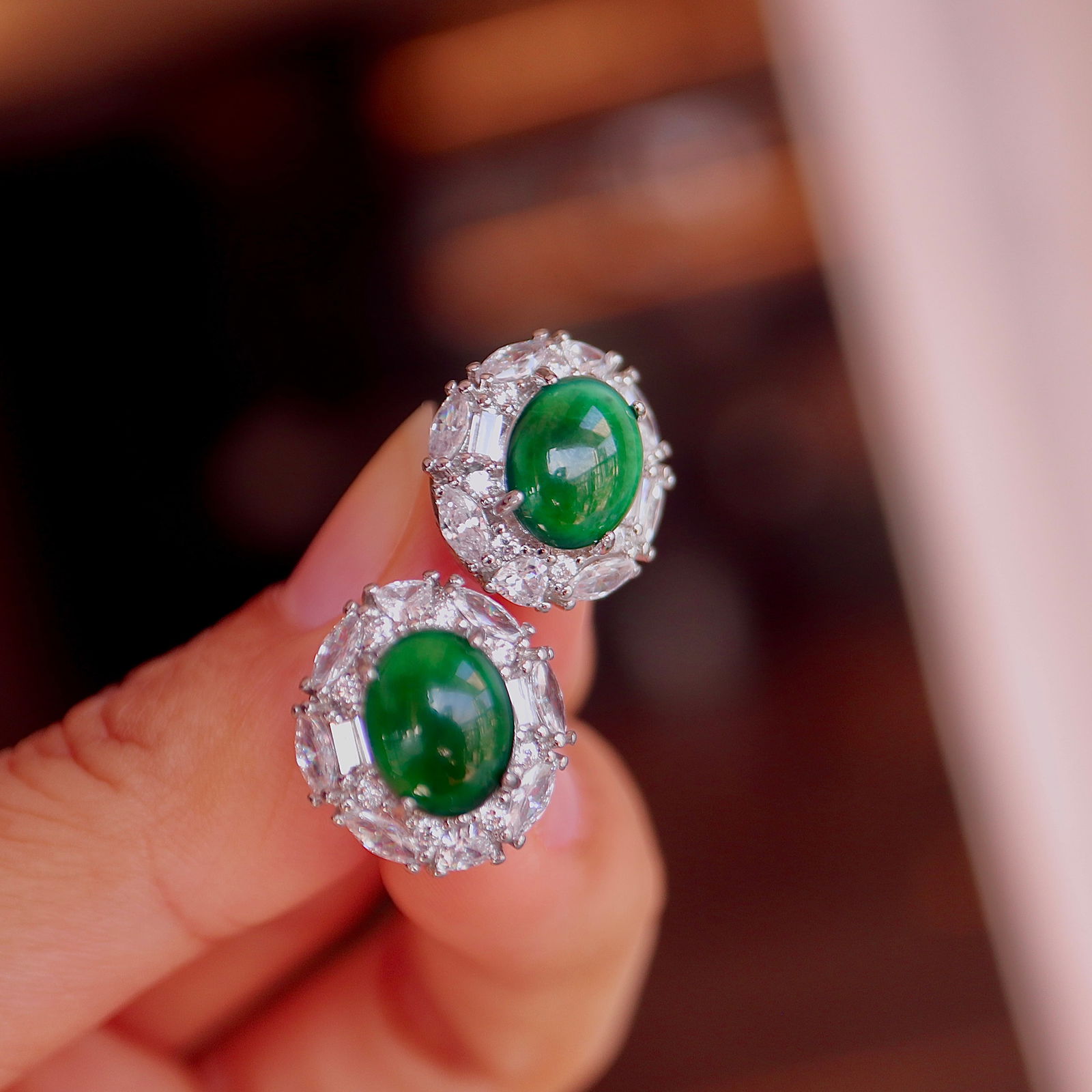 Jadeite earrings - 8