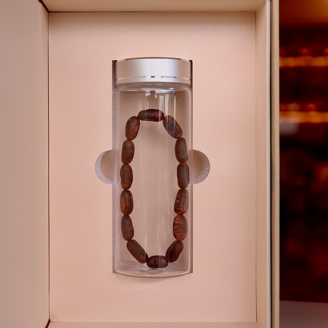 Natural Agarwood Bracelet: This natural agarwood bracelet made from rare and precious agarwood is renowned for its unique and sweet fragrance, making the wearer feel as if they are surrounded by tranquil nature. The bracelet is