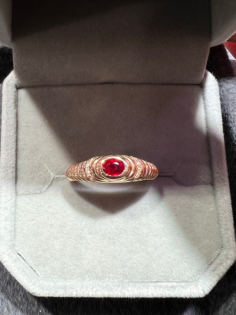 18K gold ruby ring - 5