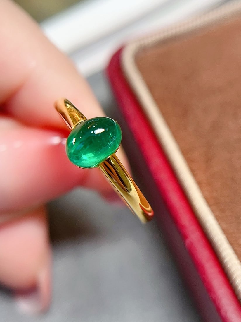18K gold emerald ring - 3