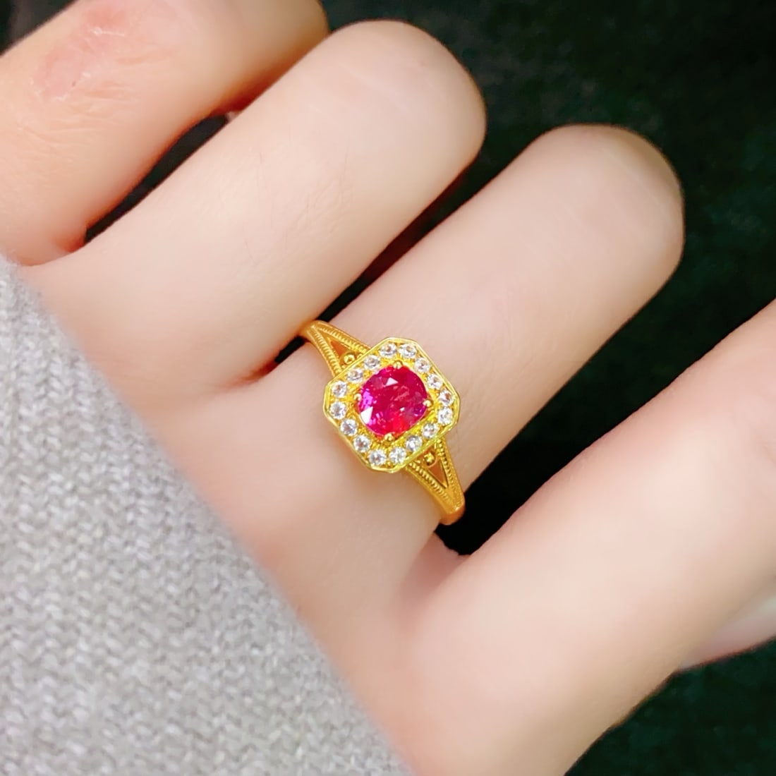 18K Gold Ruby Ring - 6