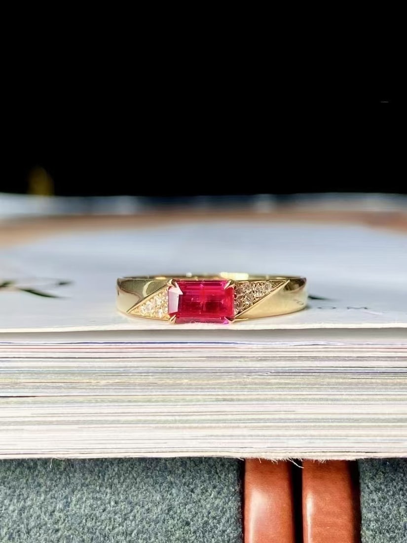 18K gold ruby ring - 2