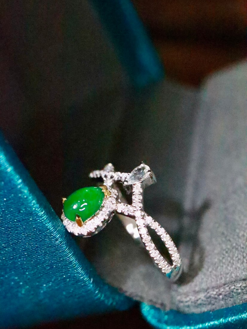 18K gold emerald ring - 4