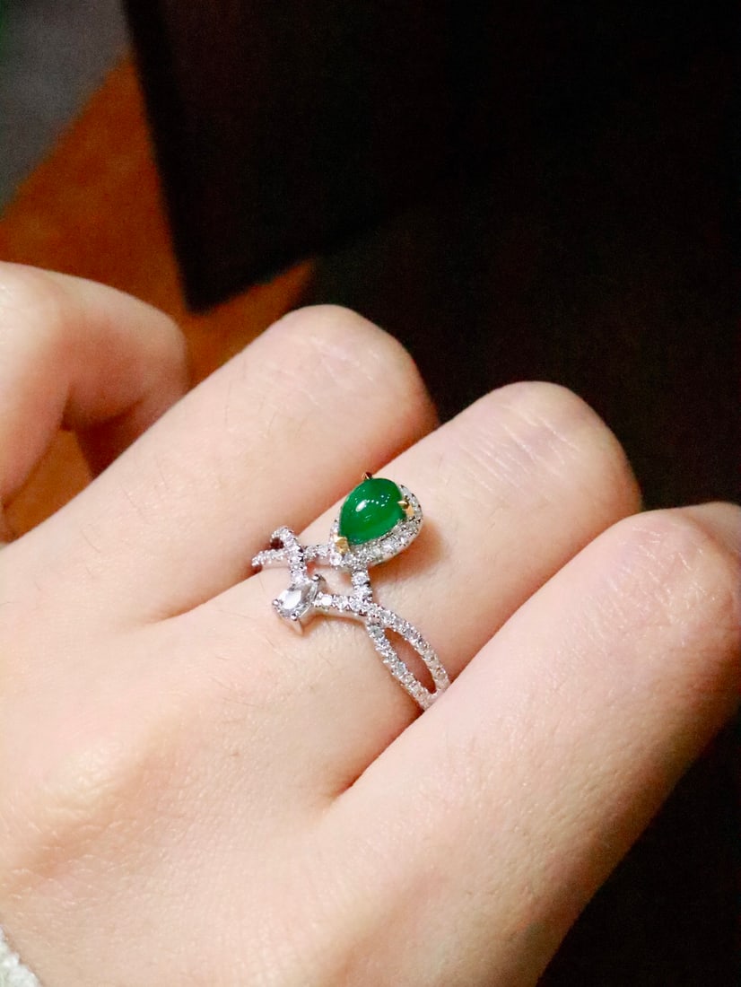 18K gold emerald ring - 6