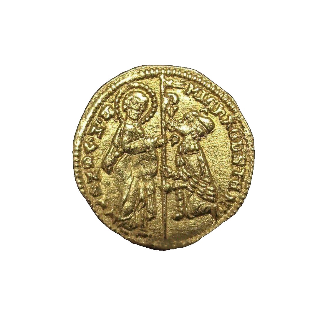 Venice Republic Zecchino Gold Coin (1400–1413) – Antique Italian Gold Ducat – Approx. K23 (1 of 2)