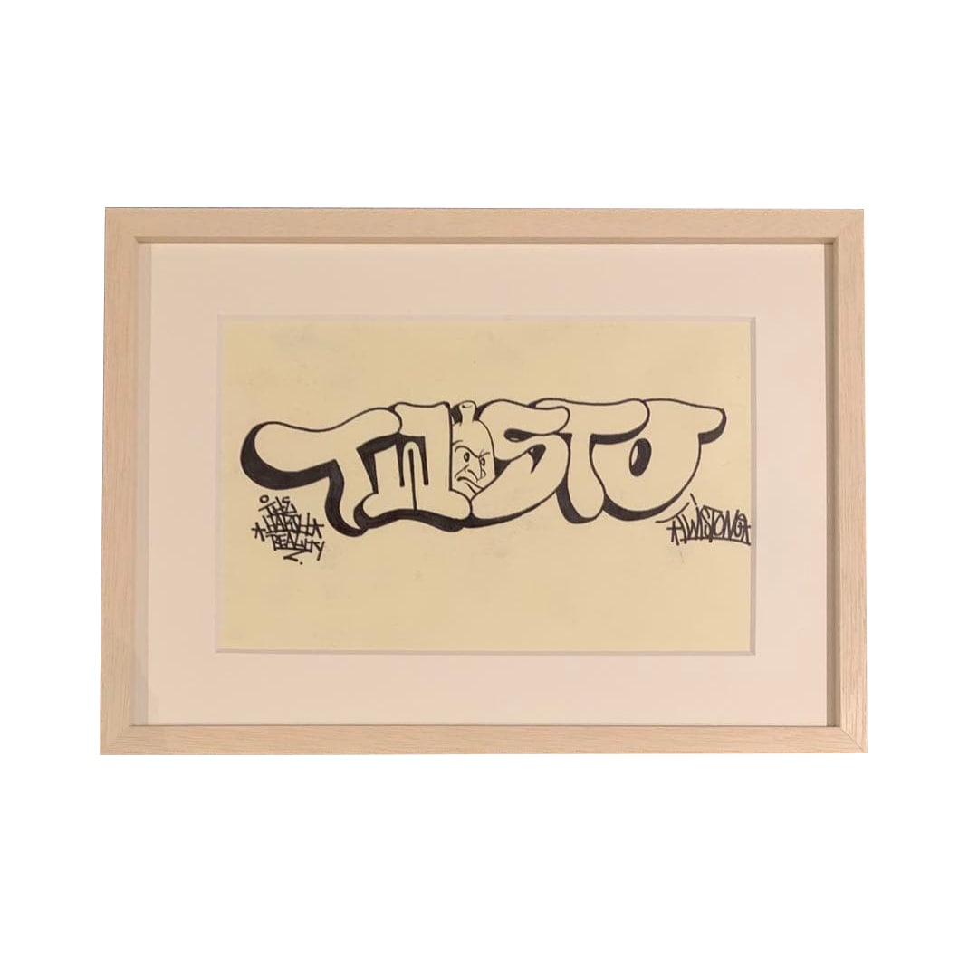 Barry McGee – Original Hand-Signed Artwork: Artist: Barry McGee Medium: Original hand-drawn artwork Signature: Includes hand-signed tag by the artist Date of Acquisition: Purchased directly from Barry in 1996 Edition: Unique original piece Fram